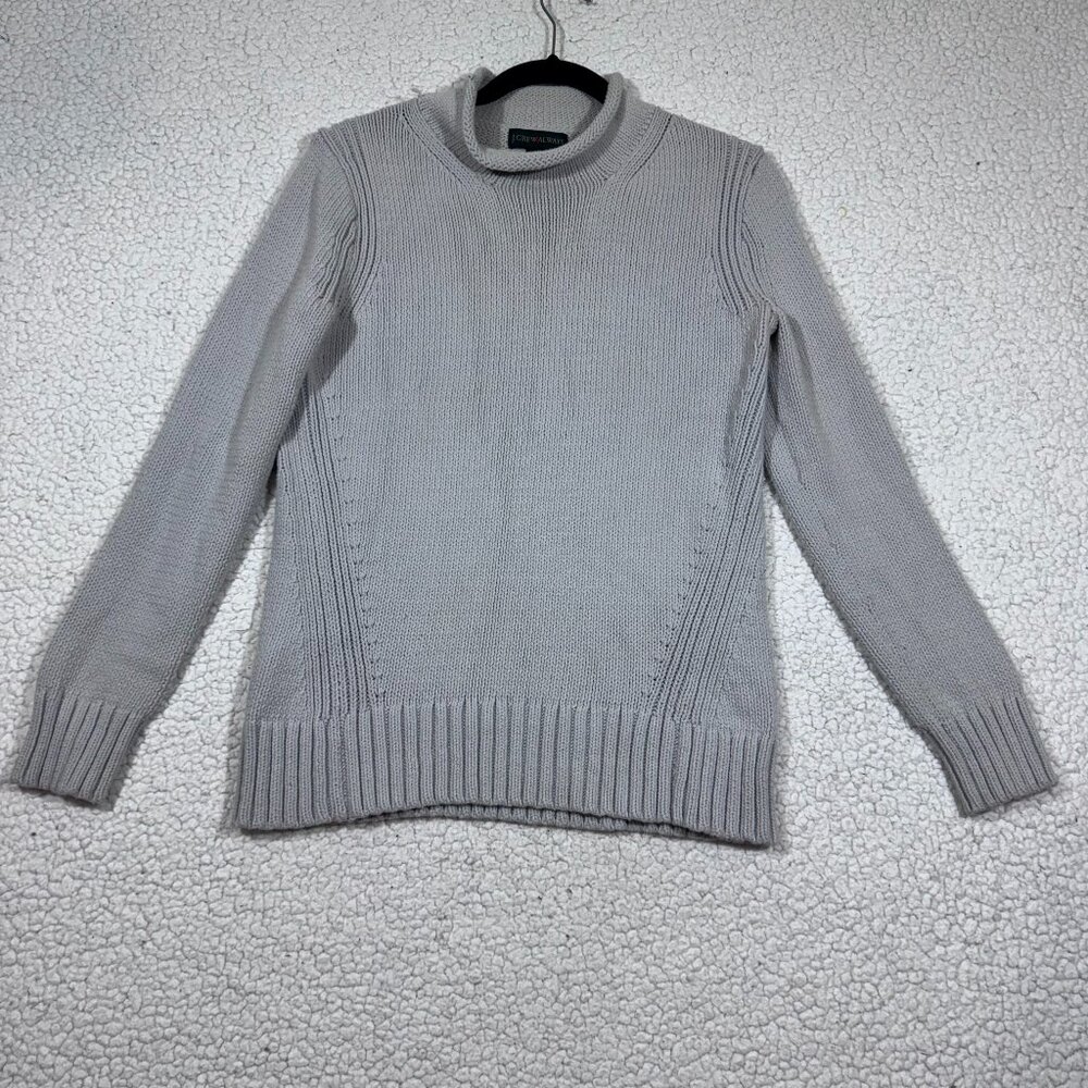 J Crew Always Fisherman Roll Neck Womens Sweater XS Gray Heritage Old Money